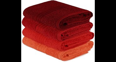 Asir - Handhanddoek set (4 stuks) - Licht oranje