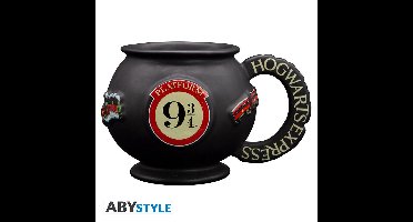 Harry Potter Platform 9 3/4 - 3D-mok Unisex Kop - zwart/rood/wit - Standard