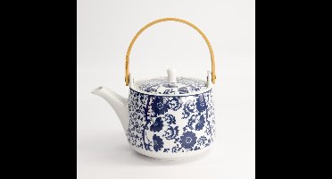 Tokyo Design Studio blauw wit bloemen theepot 1000 ml Teapot blue 22274