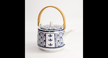 Tokyo Design Teapot Blue D 1000m in geschenkdoos blauw wit porselein Made in Japan
