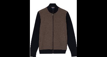 Baileys Heren Vest – Gekleed Flanel Vest met Rits – Regular Fit – Dark Taupe - 522093-87