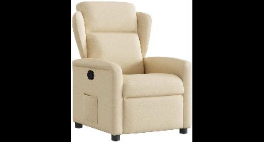 vidaXL - Fauteuil - verstelbaar - stof - crèmekleurig