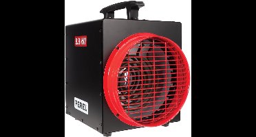 Perel Elektrische ventilatorkachel 3300W met thermostaat en koelstand, IP24 oververhittingsbeveiliging, compacte draagbare heater voor werkplaats, garage, schuur of industriële ruimte