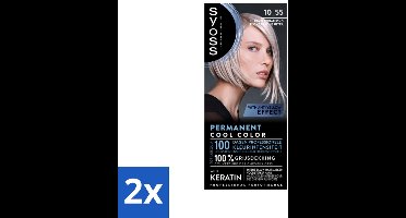 2 x SYOSS - Permanent Coloration 10-55 - Haarverf - Permanente Haarkleuring - Ultra Platina Blond - Grijsdekking - Permanente Haarkleur - Platinum Blond - Grijsdekking - Keratine - Haarkleur