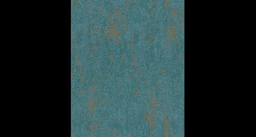 Luxe Blauw-Gouden Behang – Modern & Elegant Design – 10m x 53cm – Voor Woonkamer, Slaapkamer & Meer