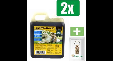 Utopia Hennepzaad Olie - 1 LTR - 2 Stuks - Inclusief PetsHome Goudkleurige Adreskoker
