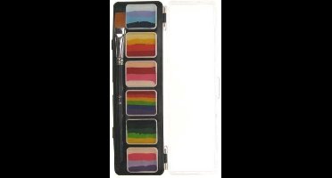 Aqua schminkpallet 6 regenboog combinaties