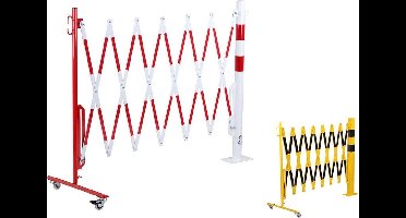 Paal met harmonicahek - Wit & Rood - x 3600 mm x - - - - Voor binnen & buiten