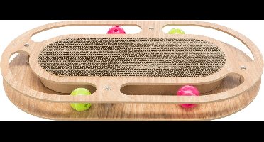 Trixie Krabkarton - Met Speelgoed - Hout - Met Catnip - 46X25X4 cm