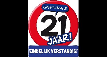 Wenskaarten - 21jr verkeersbord