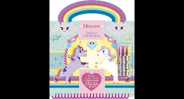Totum Unicorn Designer doeboek, stickeren, tekenen en schrijven creatief speelgoed meisjes vanaf 3 jaar - vakantieboek 25 delig - incl. stickers en sjablonen knutselen cadeau tip