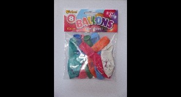 Latex ballonnen versiering - 1 Jaar - 8 stuks - 30cm doorsnee - biologisch afbreekbaar