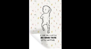 Muurstickers - Sticker Folie - Baby - Bloemen - Quotes - Spreuken - Let me love you a little bit more - 20x30 cm - Plakfolie - Muurstickers Kinderkamer - Zelfklevend Behang - Zelfklevend behangpapier - Stickerfolie