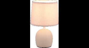 LED Tafellamp - Tafelverlichting - Torna Zikkom - E14 Fitting - Rond - Mat Crème - Keramiek