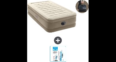 Intex Luchtbed - 1-Persoons - 99 x 191 x 46 cm - Beige - Inclusief pomp - Reparatieset