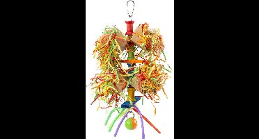 Duvoplus - Speelgoed Voor Dieren - Vogel - Kleurrijke Houten Shredder Met Snippers 33x17,2x4,5cm Meerkleurig - 1st