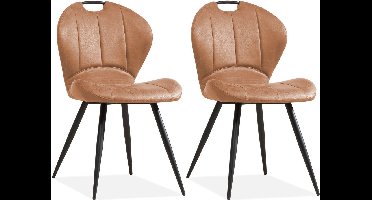 MX Sofa - Eetkamerstoel Miracle - Cognac (set van 2 stuks)