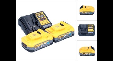 DeWALT DCB1104H2 Starterset 2x Accu 5.0Ah POWERSTACK 18V XR + Multilader DCB1104