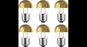 6 stuks | Ledmaxx LED kopspiegellamp goud 2W 180lm 2700K Niet-Dimbaar P45 | E27 | Extra Warm Wit | 2 watt | 15.000 Branduren