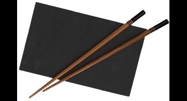Sushi serveerplank 18 cm met 2 eetstokjes zwart