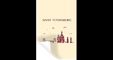 Muurstickers - Sticker Folie - Rusland - St. Petersburg - Skyline - 20x30 cm - Plakfolie - Muurstickers Kinderkamer - Zelfklevend Behang - Zelfklevend behangpapier - Stickerfolie