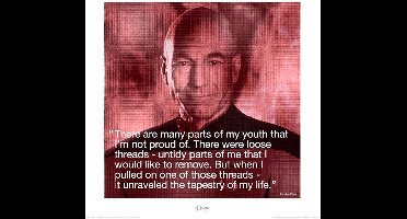 Kunstdruk Star Trek JeanLuc Picard iQuote 40x40cm