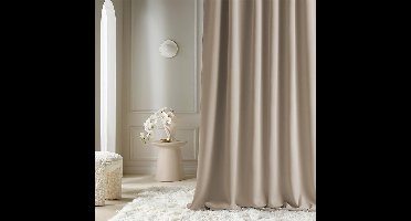 Ibenzoa® Aura Modern Schuifgordijn met Zilveren Ringen voor Woonkamer en Slaapkamer, Beige, 140 x 240 cm
