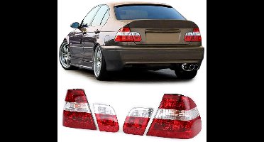 Rood Heldere Achterlichten Voor Bmw 3 Serie E46 Sedan 1998 t/m 2001 Facelift Look