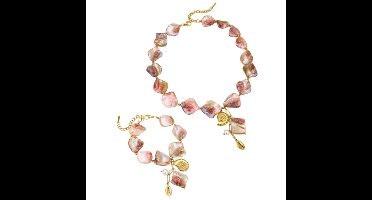 Prachtige Zonnegekuste Ketting en Armband Set – CLISTE COUTURE – Luxe 18K Verguld Roestvrij Staal met Natuurlijke Schelp - Sieraden - Vrouwen Ketting - Verguld - Halsketting - Armband