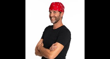 Partychimp Voordeelverpakking 12 pack Bandana Rood Hoofdband Unisex Carnavalskleding Carnaval Accessoire - Rood – Polyester – 12 pack