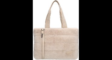 Zebra trends Emma Laptoptas 15,6 inch - Werktas - Shopper - Laptoptas - Bont - Fur - Schoudertas - Laptopvak - Trolleyband - Crème