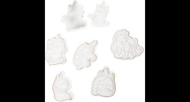 Creativ Company uitsteekvormen transport wit 6 stuks voor klei en cake.