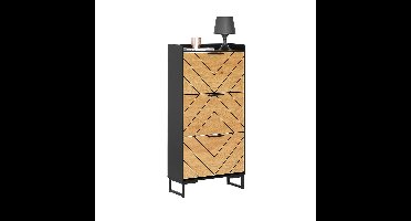 SoBuy Schoenenkast, schoenenkast, 3 kleppen, ingangsmeubels, schoenenrek op voet, 62x24x125cm, FSR164-SCH