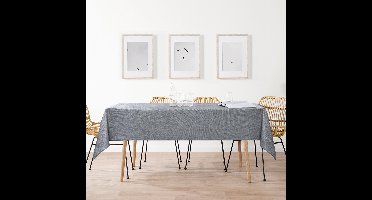 Boraboi® Stijlvol en Functioneel Grijs Tafelkleed in Linnenlook voor Diverse Gelegenheden, 110 x 140 cm
