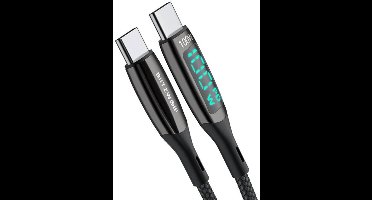 Blitzwolf Usb-C Naar Usb-C Kabel 100W Met Display Voor Telefoons 0,9M