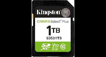 Kingston Technology 1TB SDXC Canvas Select Plus Gen3 150MB/s C10 UHS-I U3 V30