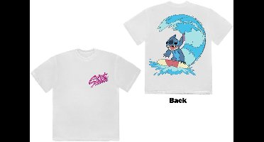 Disney - Stitch Surf Heren T-shirt - XL - Wit