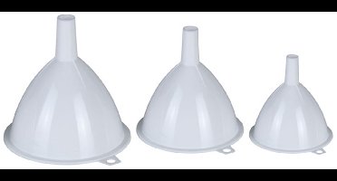 Trechters set 3-dlg plastic wit