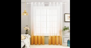 Boraboi® Transparante Voile Gordijnen Set van 2 met Oogjes en Elegante Linnenlook Stof, 260 x 140 cm