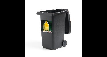 Container sticker Japanse nachtegaal - Knalgele Japanse nachtegaal op een tak in Shanghai Klikosticker - 40x40 cm - kliko sticker - weerbestendige containersticker