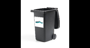 Container sticker Gambia illustratie - Blauwe illustratie van Gambia met zwarte omlijning Klikosticker - 40x40 cm - kliko sticker - weerbestendige containersticker