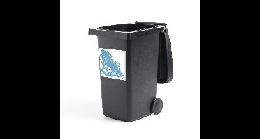 Container sticker Blauwe orchidee illustratie - Een illustratie van een blauwe orchidee omringd door sneeuwvlokken Klikosticker - 40x40 cm - kliko sticker - weerbestendige containersticker