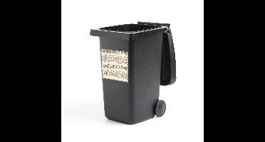 Container sticker Kruiden illustraties - Geïllustreerde potjes en kruiden op beige achtergrond Klikosticker - 40x40 cm - kliko sticker - weerbestendige containersticker