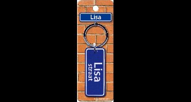 Paper Dreams Sleutelhanger Straatnaam Lisa 9 Cm Staal Blauw