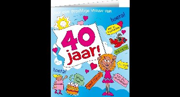 Wenskaarten - 40jr vrouw cartoon
