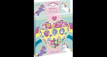 Totum Unicorn Sticker Set 3 vellen stickers met speeldecor - speelgoed meisjes vanaf 3 jaar knutselen en stickeren