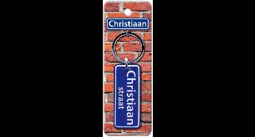 Paper Dreams Sleutelhanger Straatnaam Christiaan 9 Cm Blauw