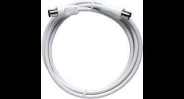 Axing Antenne Aansluitkabel [1x Antennestekker 75 Ω - 1x Antennebus 75 Ω] 10.00 m 85 dB Wit