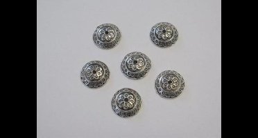 Kralenkapjes Platinum 14 mm 6 stuks