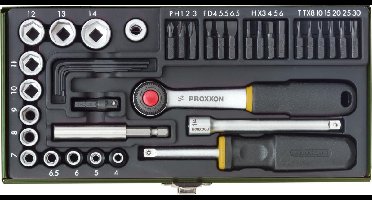 Proxxon Industrial 23070 Dopsleutel-bitinzetset Metrisch 1/4 (6.3 mm) 39-delig